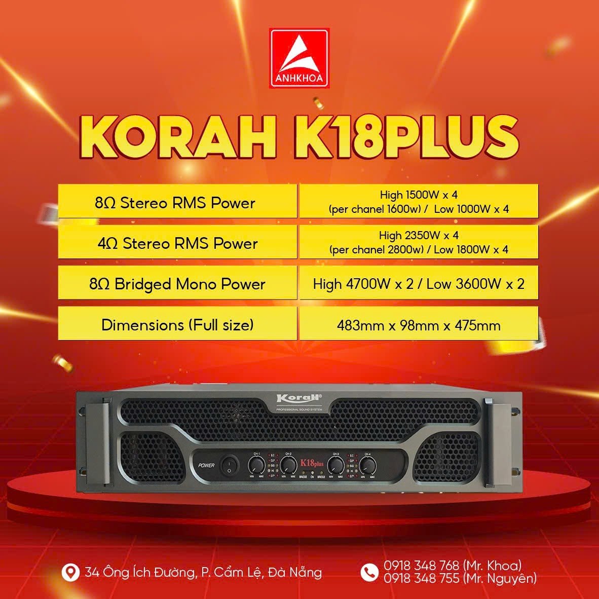 Main công suất K18plus