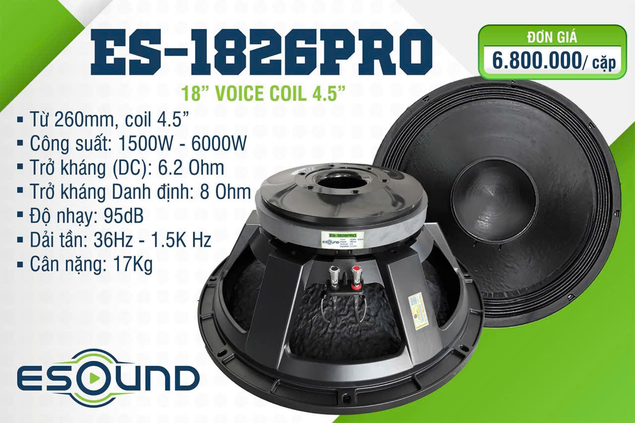 Loa Bass 5 Tấc ES-1826PRO