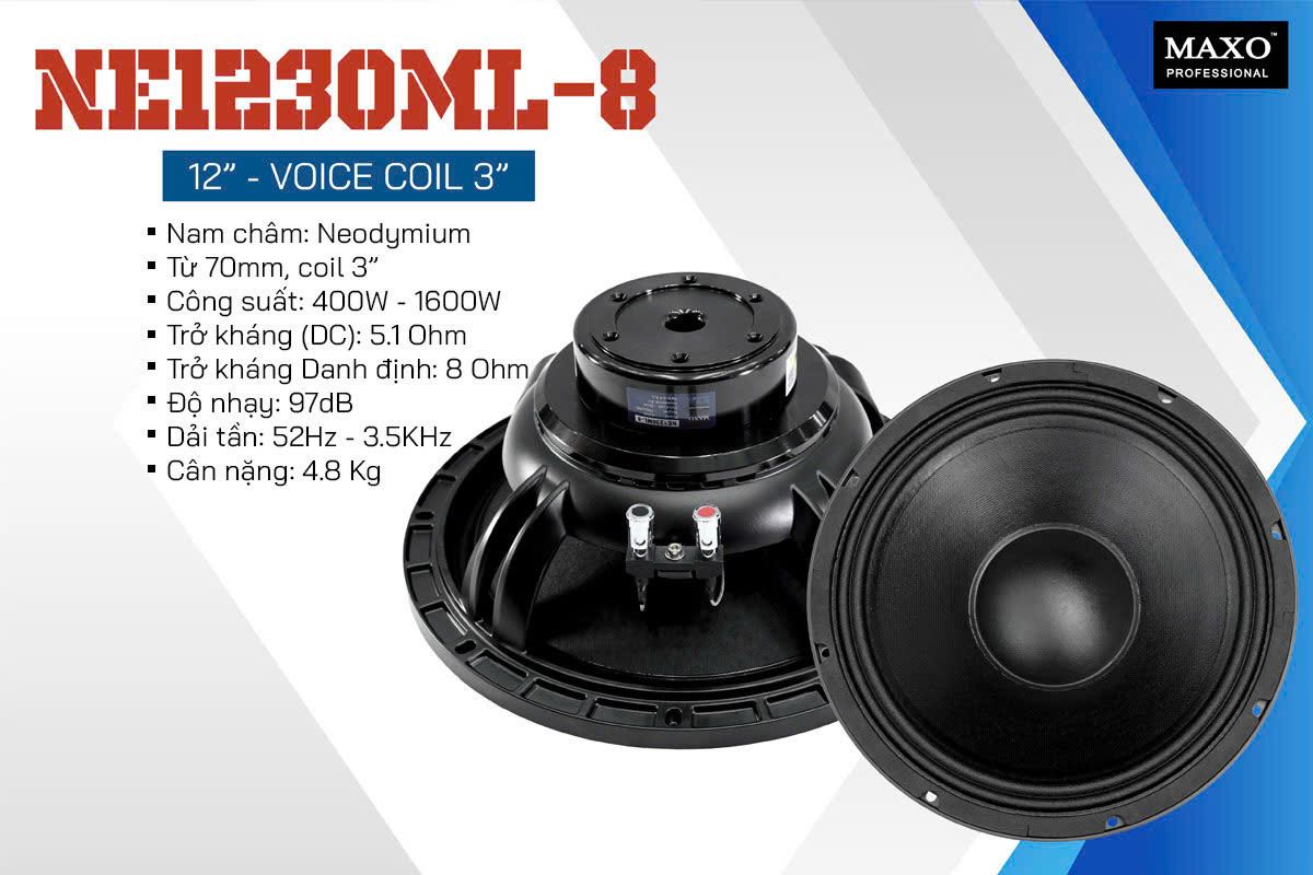 Củ Bass NEO 12″ Coil 3″ NE1230ML-8