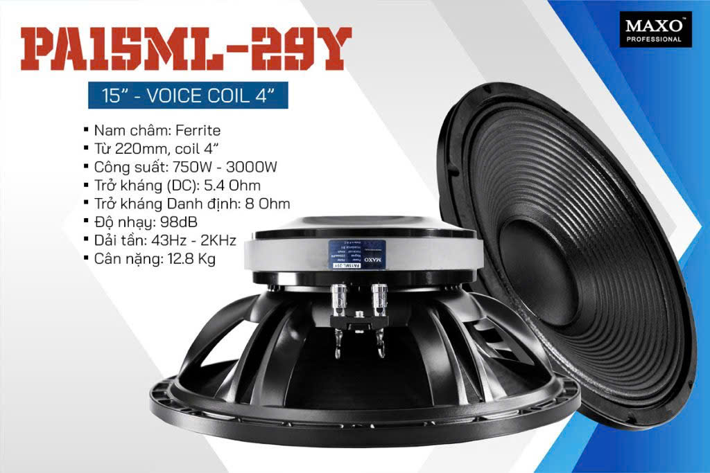 Củ Bass 15″ coil 4″ PA15ML-29Y